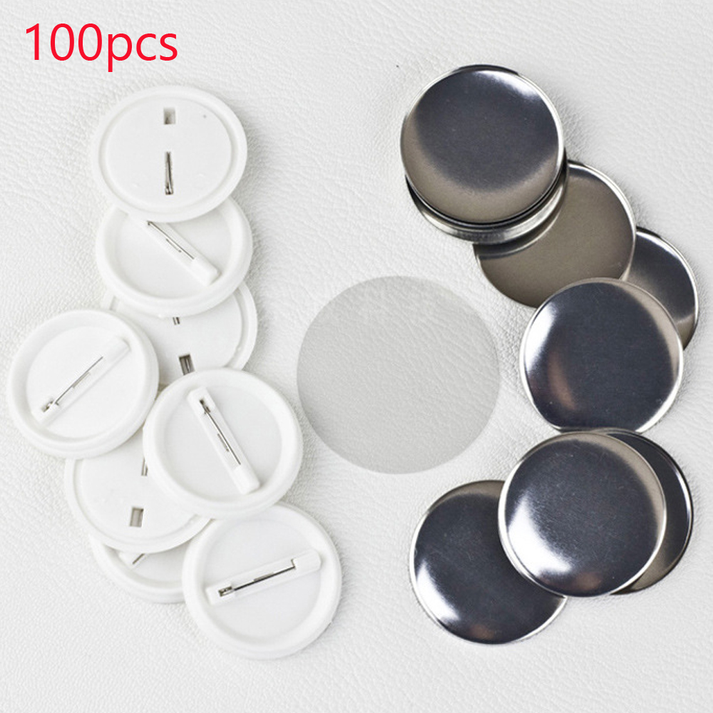 100 шт./компл. пластиковая пус – обзор и цена Button Badge Blank